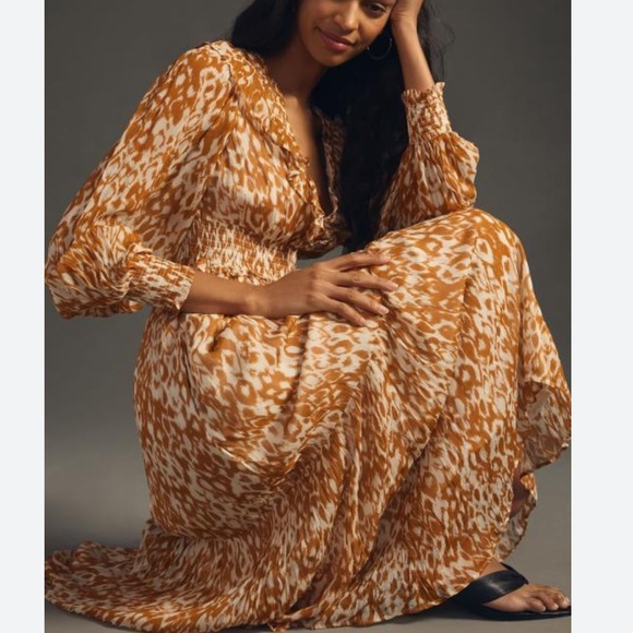 Anthropologie The Odetta Ruffled V-Neck Dress - Picture 7 of 8